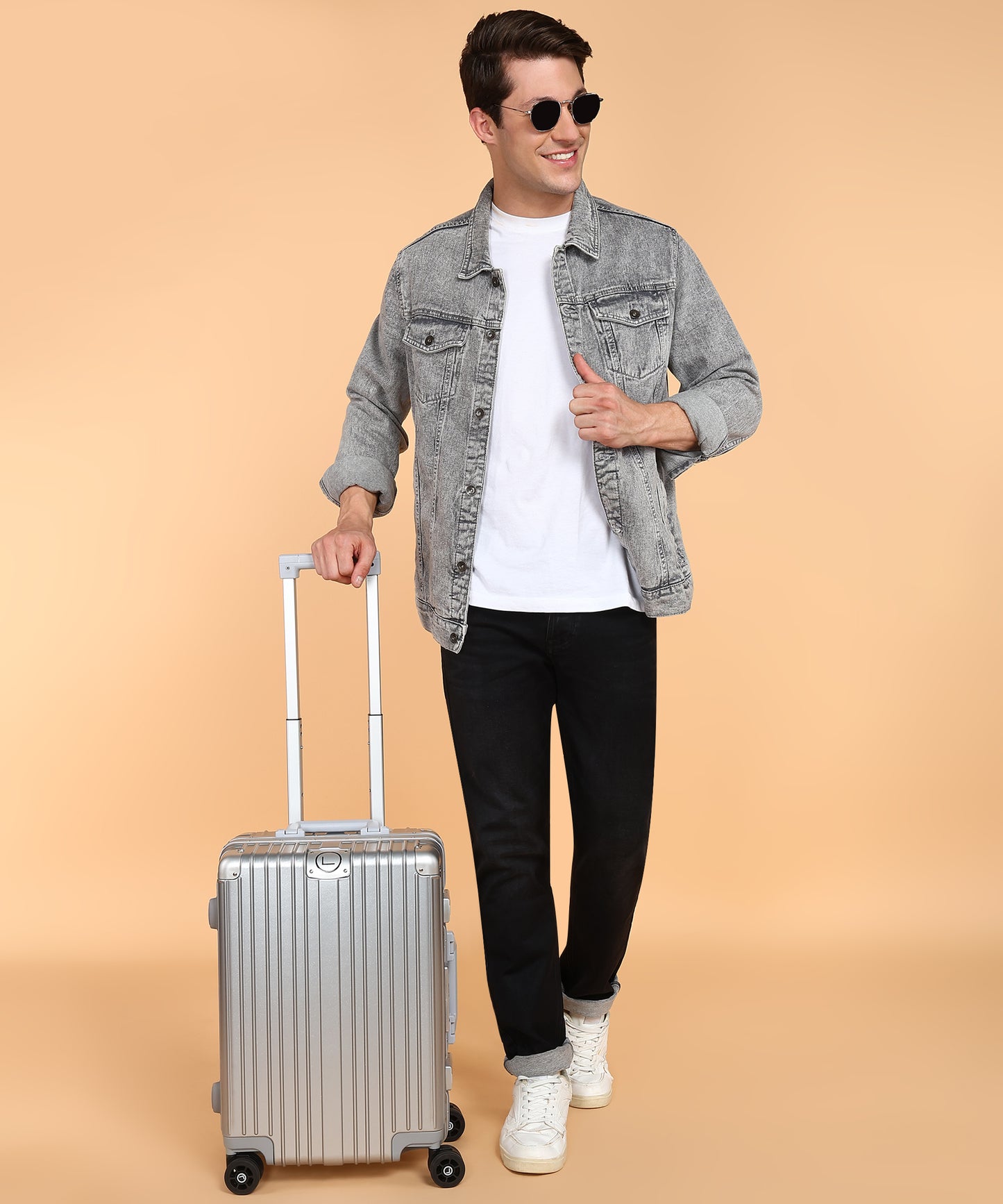 LUGGIT - Smart Silver Surfer with Aluminium Metallic Frame - Cabin Luggage-20"