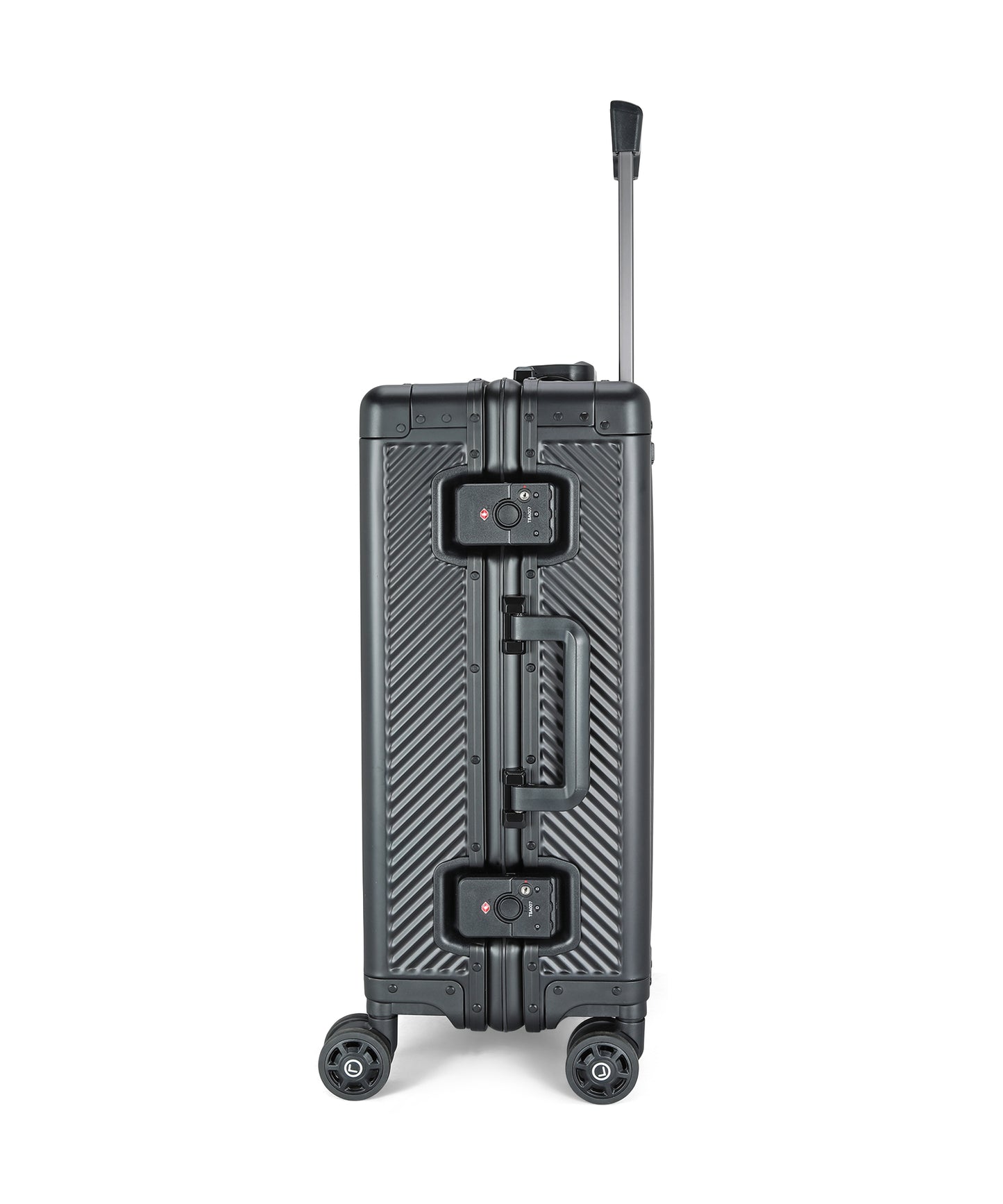LUGGIT - Sovereign Circle Full Aluminium Trolley -Cabin Luggage-Black
