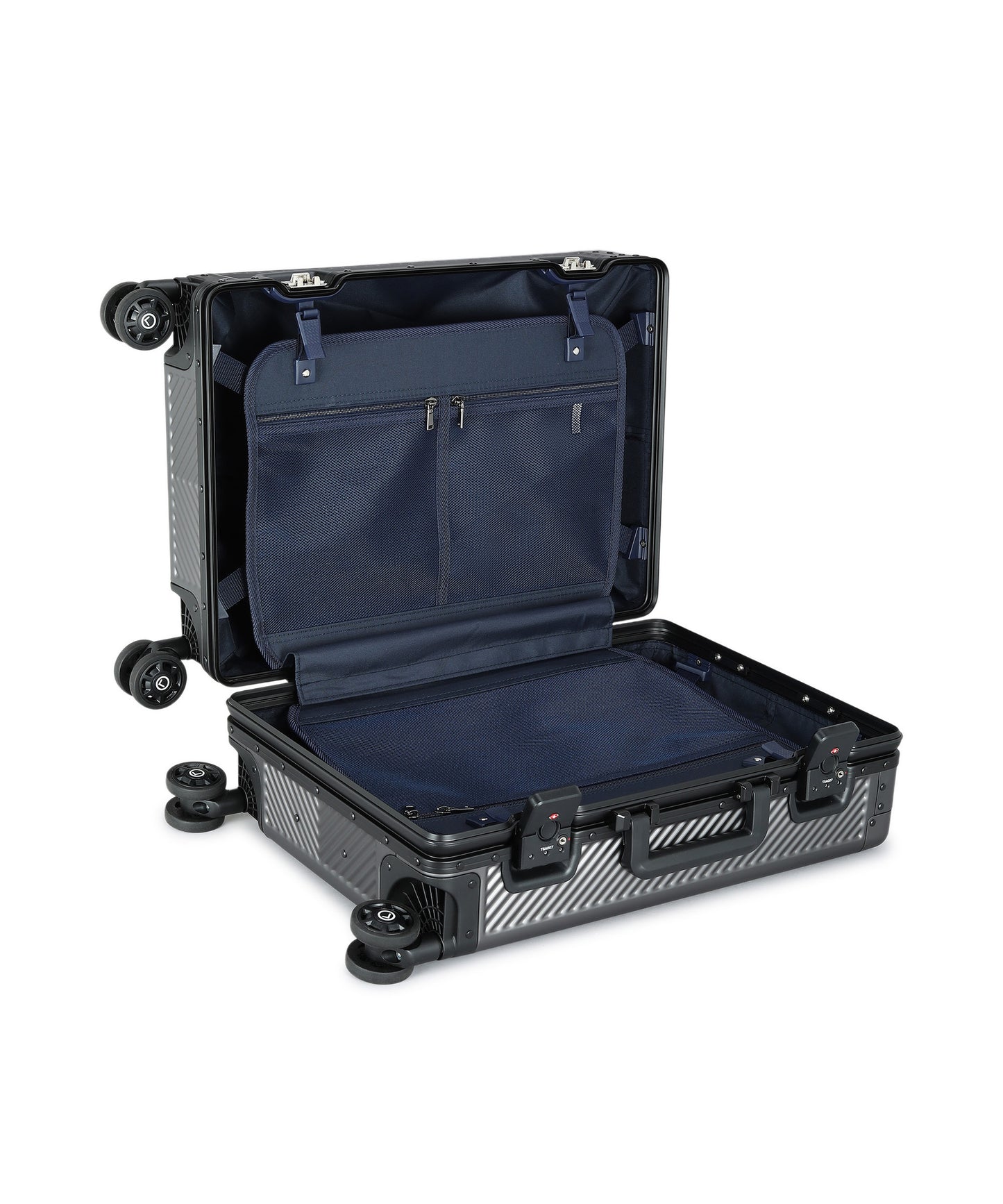 LUGGIT - Sovereign Circle Full Aluminium Body Trolley Bag-Grey