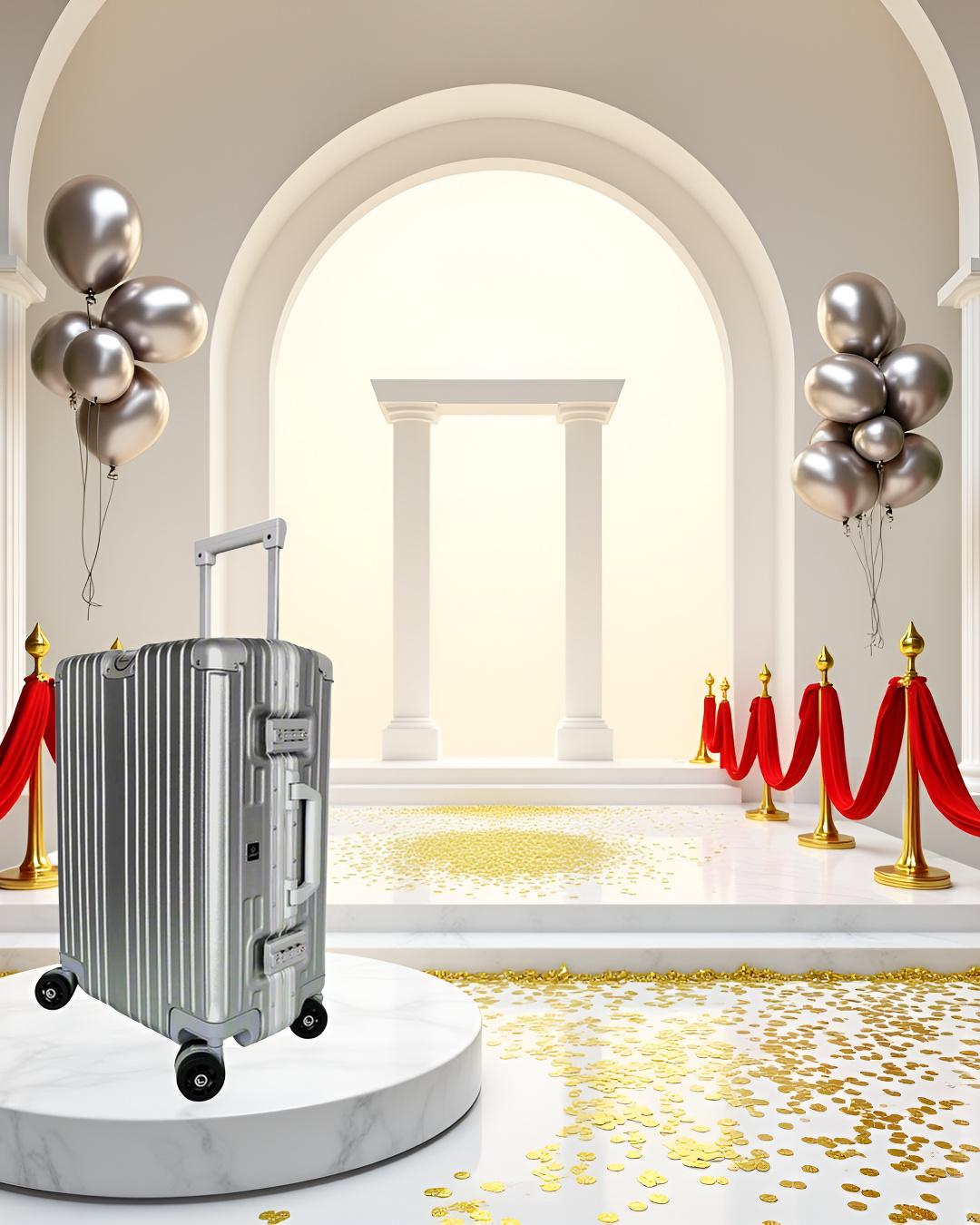LUGGIT - Smart Silver Surfer with Aluminium Metallic Frame - Cabin Luggage-20"
