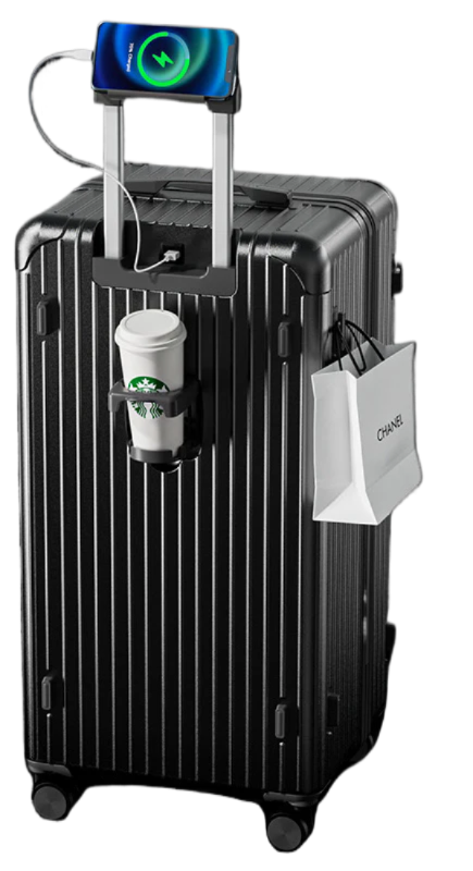 LUGGIT -CDG-Trunk Trolley bag , 20"(Cabin) ,24"(Medium),30"(Extra Large)(Black)