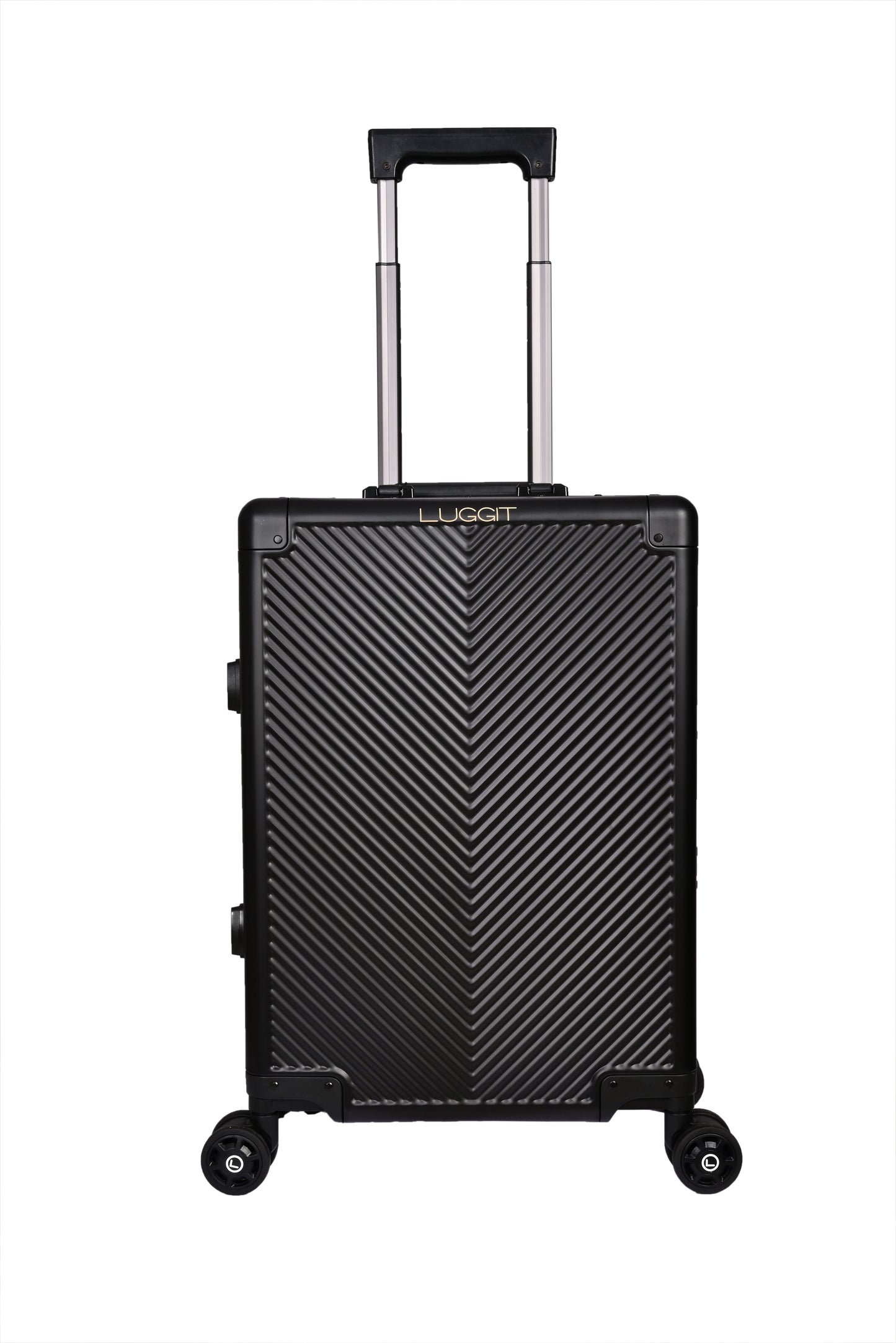 LUGGIT - Sovereign Circle Full Aluminium Trolley -Cabin Luggage-Black