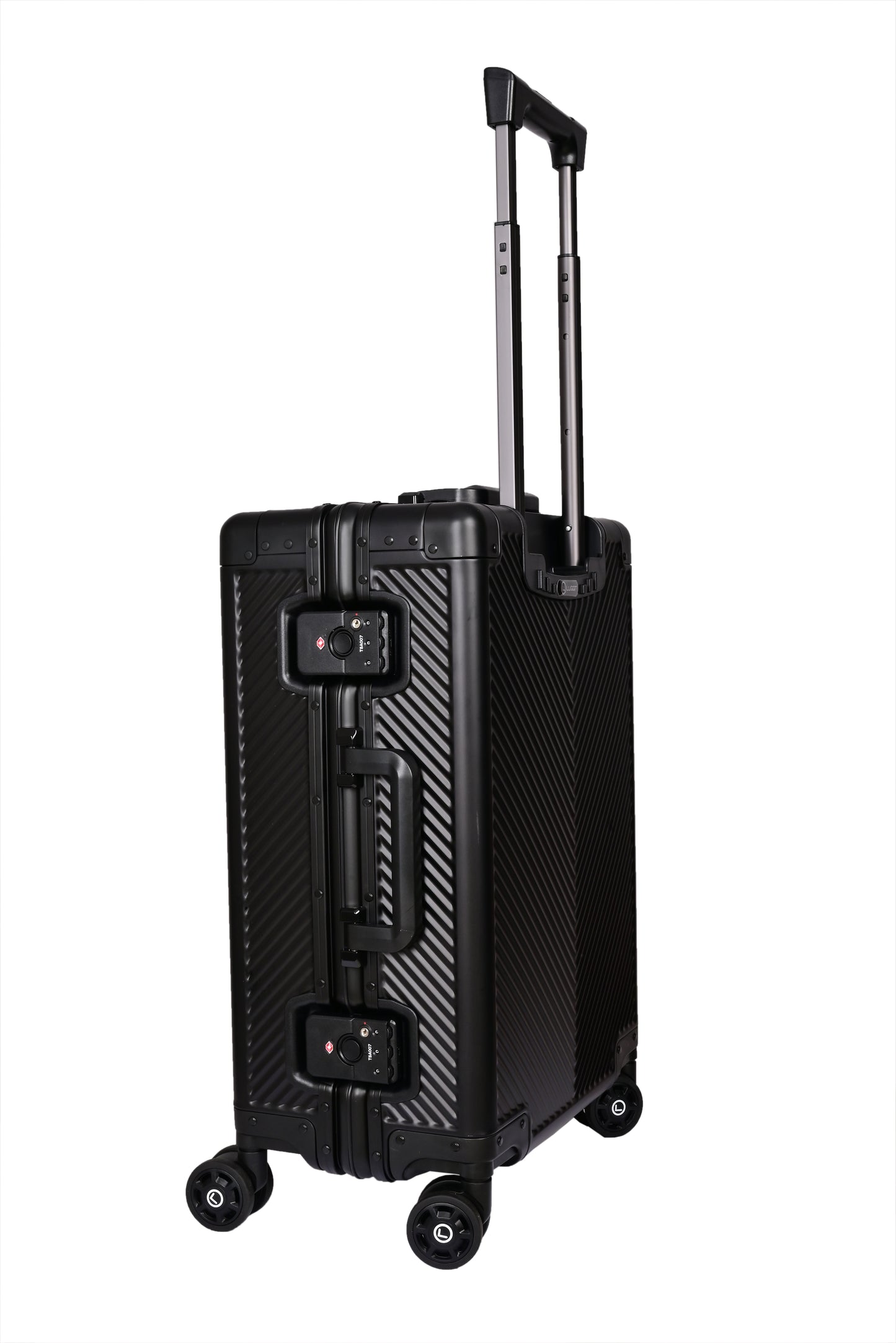 LUGGIT - Sovereign Circle Full Aluminium Trolley -Cabin Luggage-Black