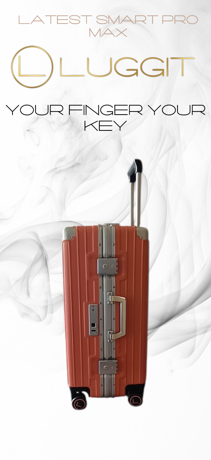 LUGGIT Smart "Pro MAX" Finger Print Unlock - With Triple Protection cabin/Check-in Trolley bag