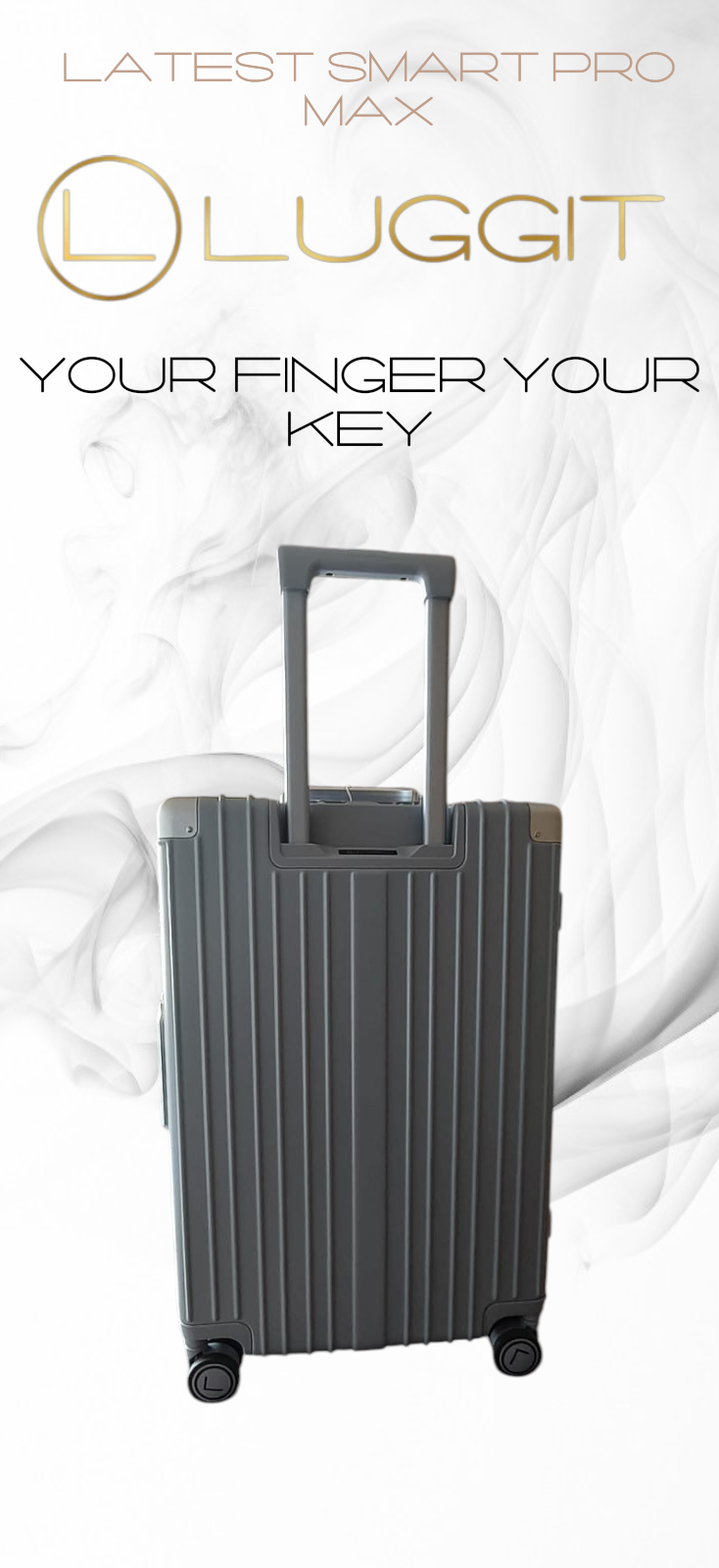 LUGGIT Smart "Pro MAX" Finger Print Unlock - With Triple Protection cabin/Check-in Trolley bag