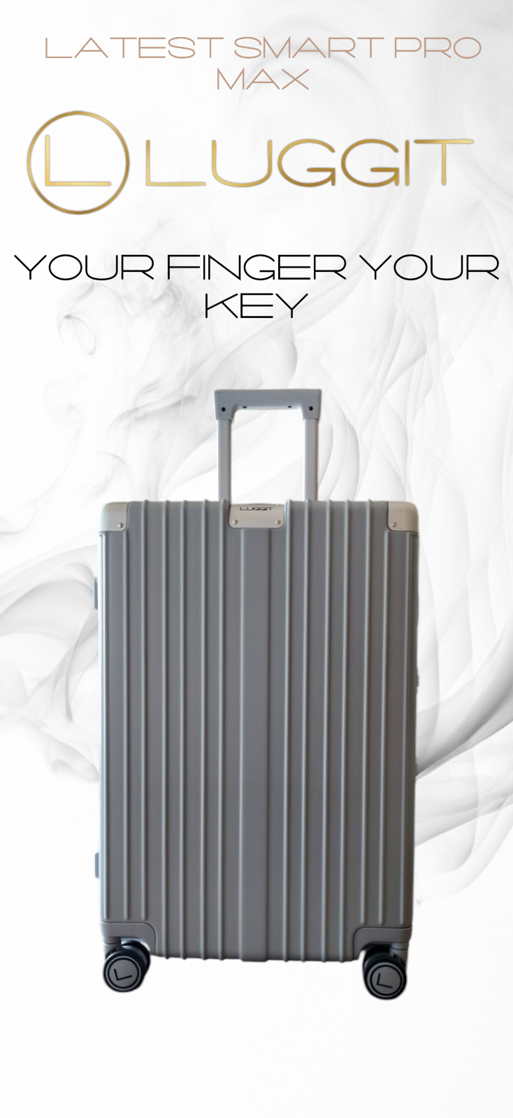LUGGIT Smart "Pro MAX" Finger Print Unlock - With Triple Protection cabin/Check-in Trolley bag