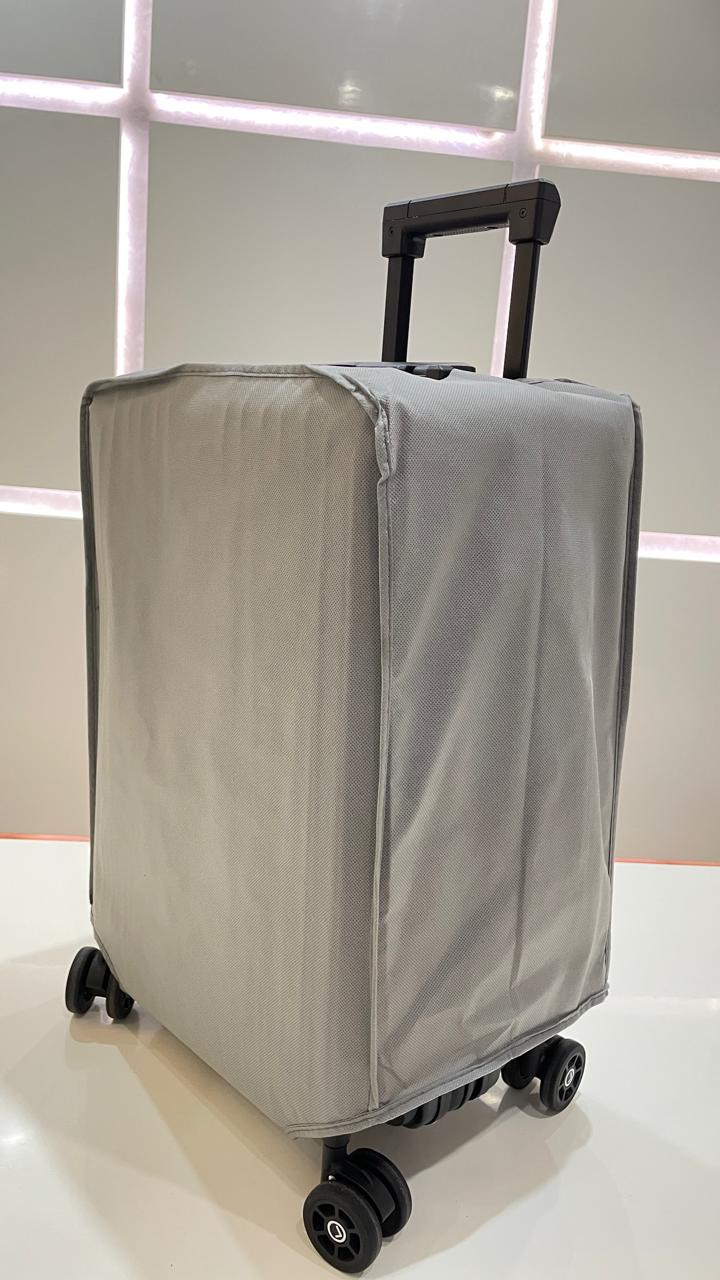 LUGGIT Smart "Pro MAX" Bio-Matrices Unlock - With Triple Protection Silver Cabin Trolley bag