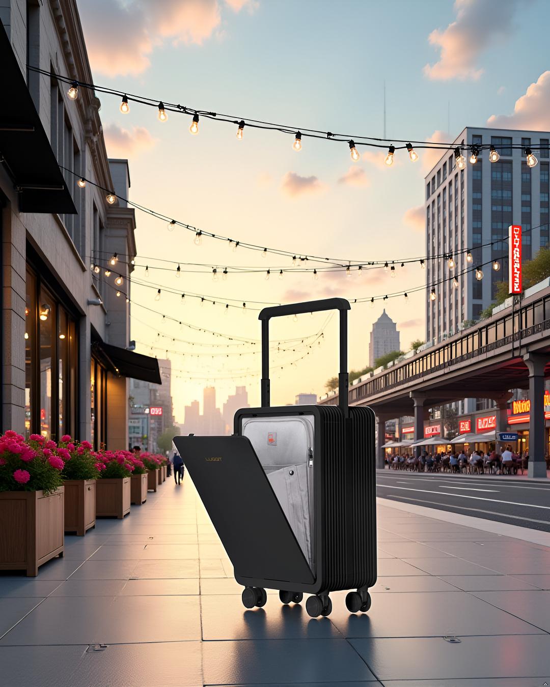 LUGGIT - Premium Executive-Black-20" Cabin Luggage