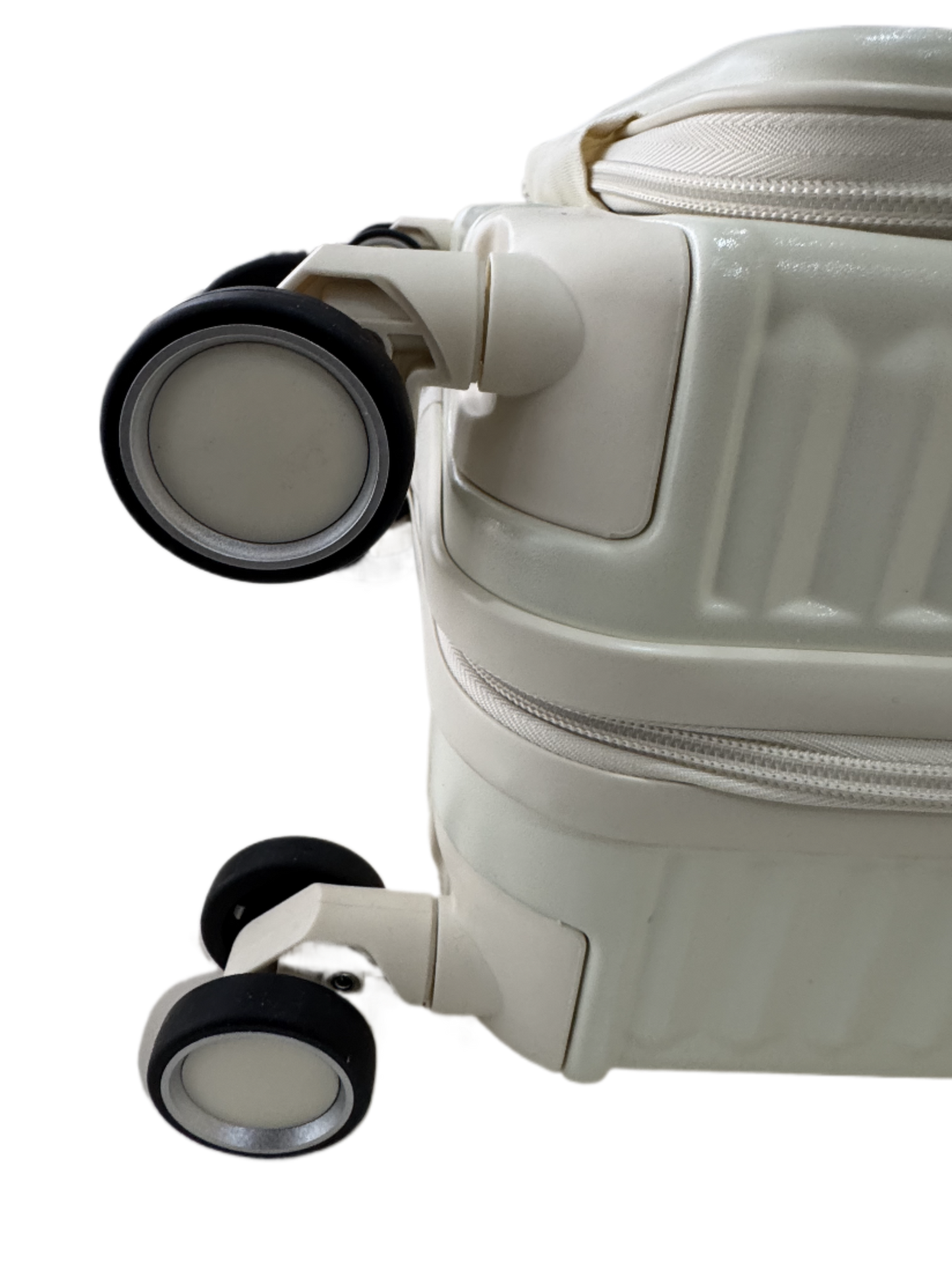 LUGGIT SFO 2.0 Premium Trolley Bag ,SmartView Wide Opening Design,TSA Lock, Polycarbonate Hard Shell, Cream White