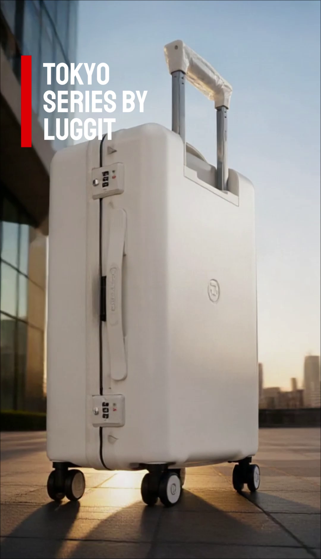 LUGGIT Tokyo Zipperless Premium Polypropylene Small Medium Large Travel Trolley Bag ,TSA Lock,white