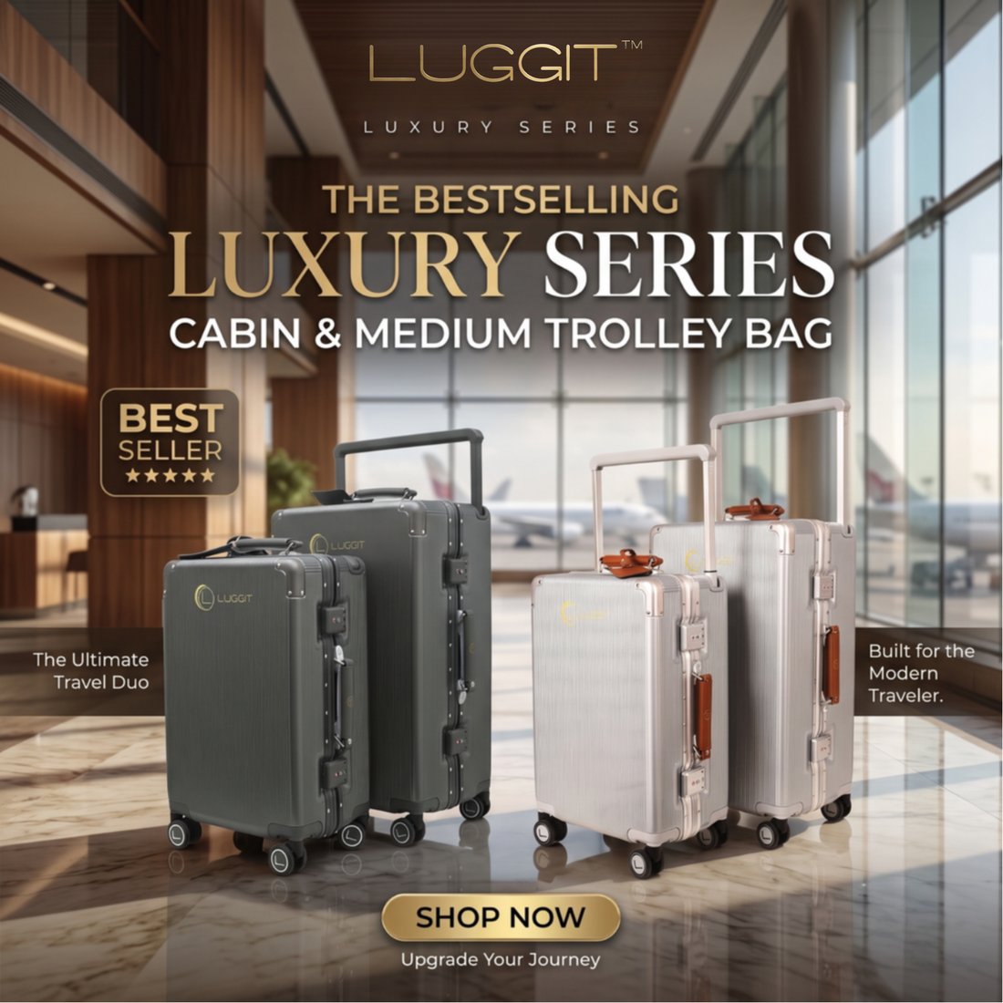LUGGIT Luxury Series: Premium Cabin & Medium Trolley Bags for Modern Travellers