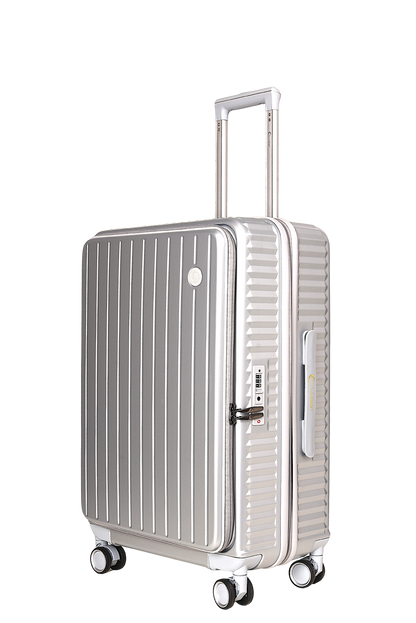 LUGGIT SFO 2.0 Premium Trolley Bag set of 3,SmartView Wide Opening Design,TSA Lock, Polycarbonate Hard Shell,Grey
