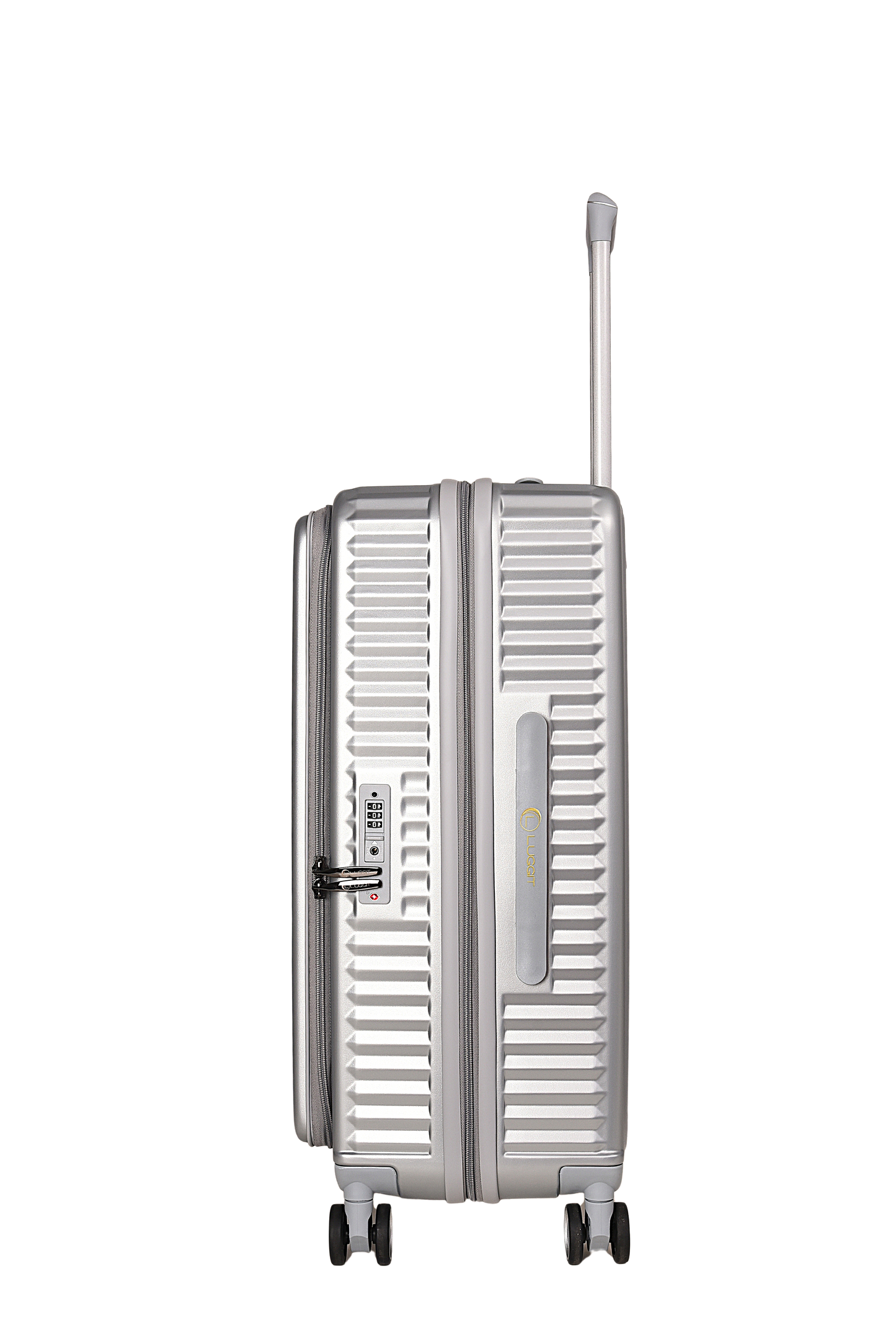 LUGGIT SFO 2.0 Premium Trolley Bag set of 3,SmartView Wide Opening Design,TSA Lock, Polycarbonate Hard Shell,Grey