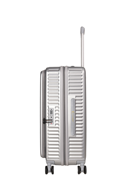 LUGGIT SFO 2.0 Premium Trolley Bag set of 3,SmartView Wide Opening Design,TSA Lock, Polycarbonate Hard Shell,Grey
