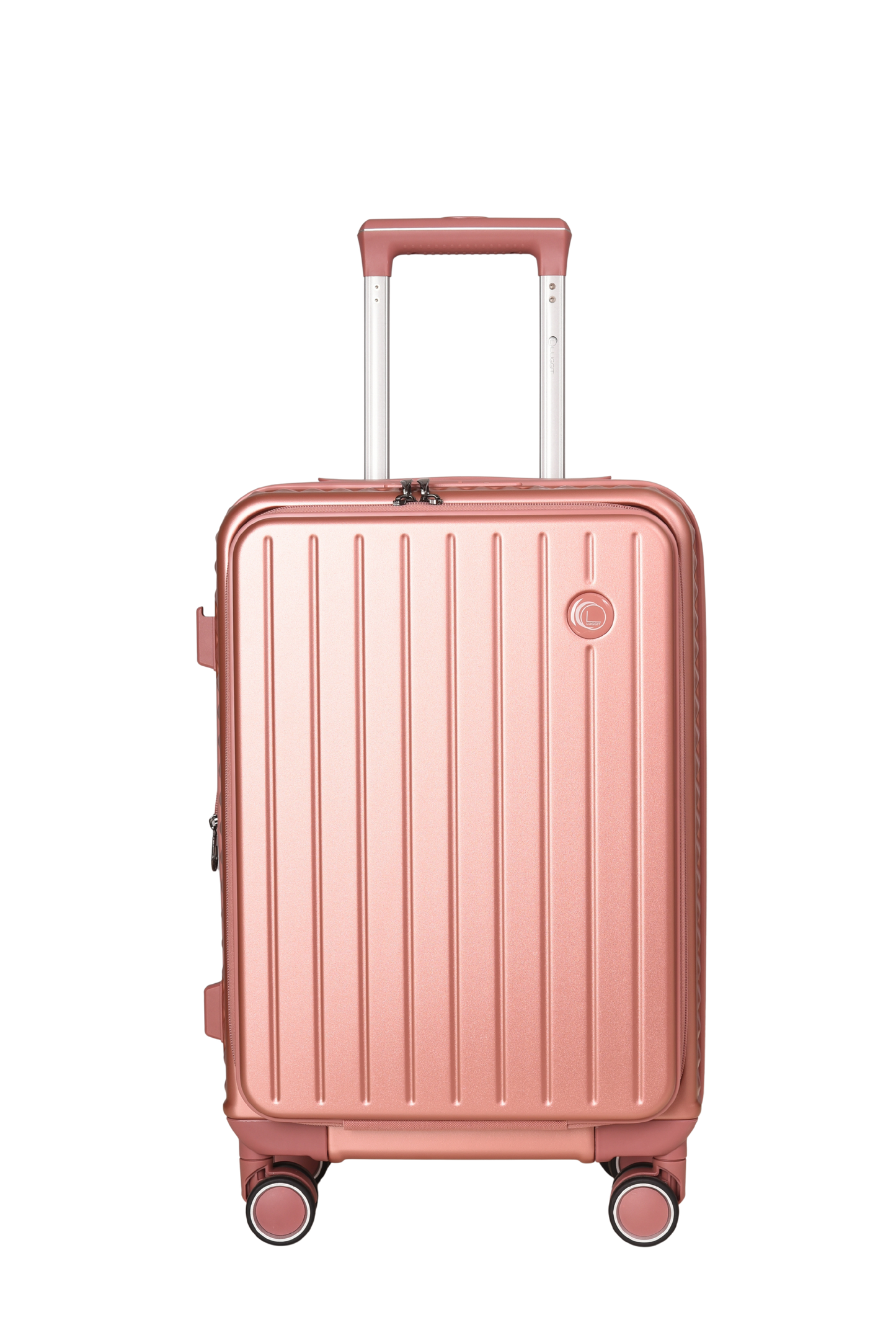LUGGIT SFO 2.0 Premium Trolley Bag set of 3 ,SmartView Wide Opening Design,TSA Lock, Polycarbonate Hard Shell, Rose Gold