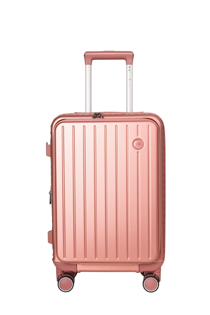 LUGGIT SFO 2.0 Premium Trolley Bag set of 3 ,SmartView Wide Opening Design,TSA Lock, Polycarbonate Hard Shell, Rose Gold