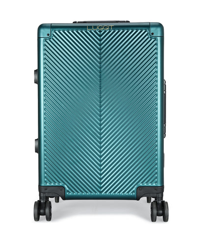 LUGGIT - Sovereign Circle Full Metal Aluminium Body & Frame - Cabin Luggage -Green