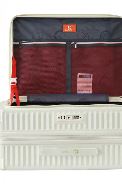 LUGGIT SFO 2.0 Premium Trolley Bag ,SmartView Wide Opening Design,TSA Lock, Polycarbonate Hard Shell, Rose Gold