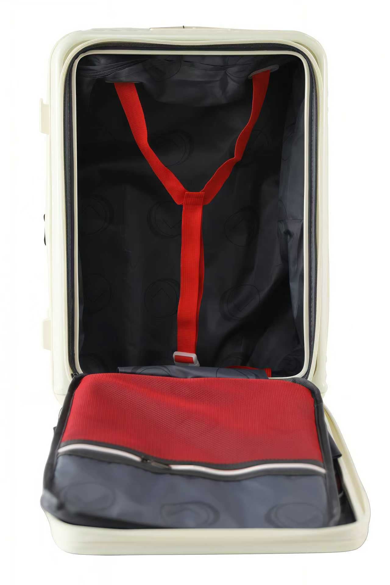 LUGGIT SFO 2.0 Premium Trolley Bag ,SmartView Wide Opening Design,TSA Lock, Polycarbonate Hard Shell, Rose Gold