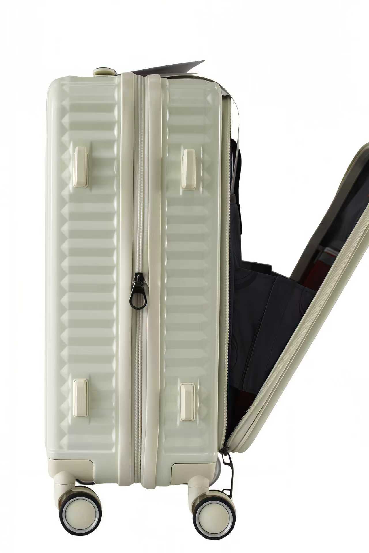 LUGGIT SFO 2.0 Premium Trolley Bag ,SmartView Wide Opening Design,TSA Lock, Polycarbonate Hard Shell, Rose Gold