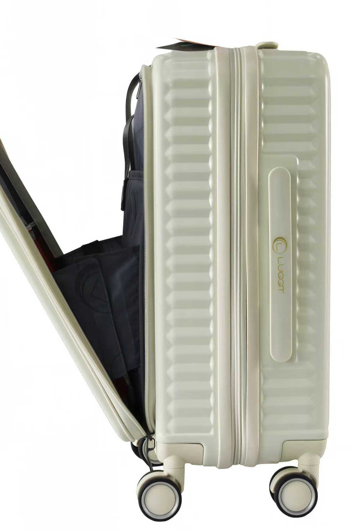 LUGGIT SFO 2.0 Premium Trolley Bag ,SmartView Wide Opening Design,TSA Lock, Polycarbonate Hard Shell, Rose Gold