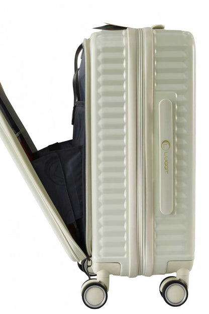 LUGGIT SFO 2.0 Premium Trolley Bag ,SmartView Wide Opening Design,TSA Lock, Polycarbonate Hard Shell, Rose Gold