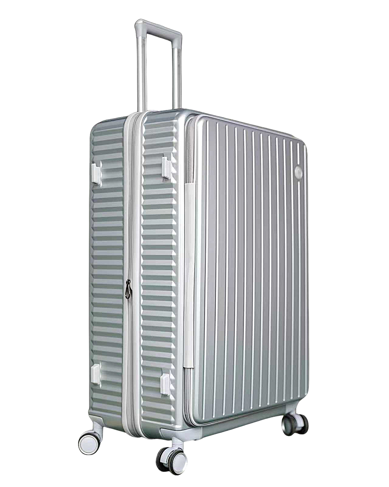 LUGGIT SFO 2.0 Premium Trolley Bag set of 3,SmartView Wide Opening Design,TSA Lock, Polycarbonate Hard Shell,Grey
