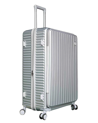 LUGGIT SFO 2.0 Premium Trolley Bag set of 3,SmartView Wide Opening Design,TSA Lock, Polycarbonate Hard Shell,Grey