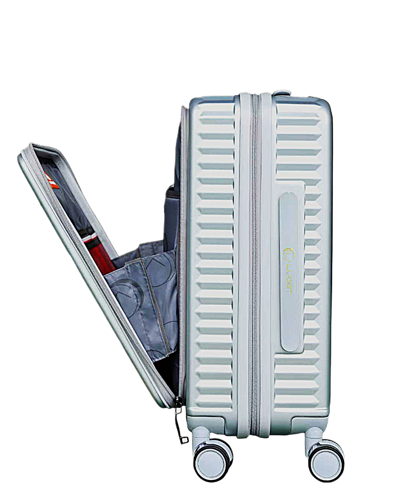 LUGGIT SFO 2.0 Premium Trolley Bag ,SmartView Wide Opening Design,TSA Lock, Polycarbonate Hard Shell,Grey