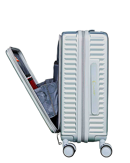 LUGGIT SFO 2.0 Premium Trolley Bag ,SmartView Wide Opening Design,TSA Lock, Polycarbonate Hard Shell,Grey