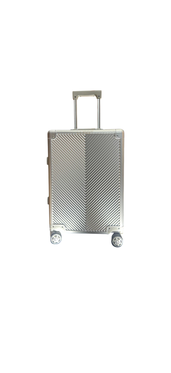 LUGGIT - Sovereign Circle Full Aluminium Trolley -Cabin Luggage-Silver