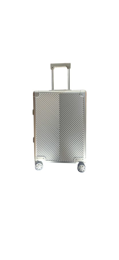LUGGIT - Sovereign Circle Full Aluminium Trolley -Cabin Luggage-Silver