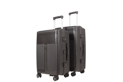 LUGGIT Osaka No zipper Premium Polypropylene Travel Trolley Bag set of 3 ,TSA Lock,,Black