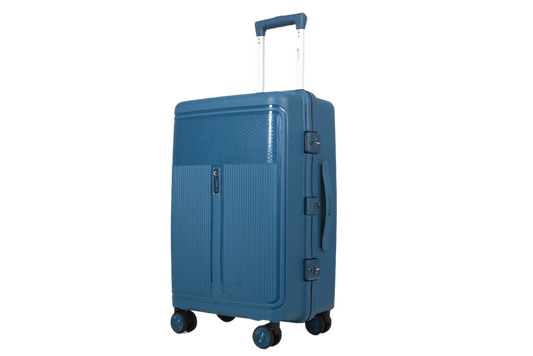 LUGGIT Osaka  Zipperless Premium Polypropylene Small Medium Large Travel Trolley Bag ,TSA Lock,Petroleum Blue