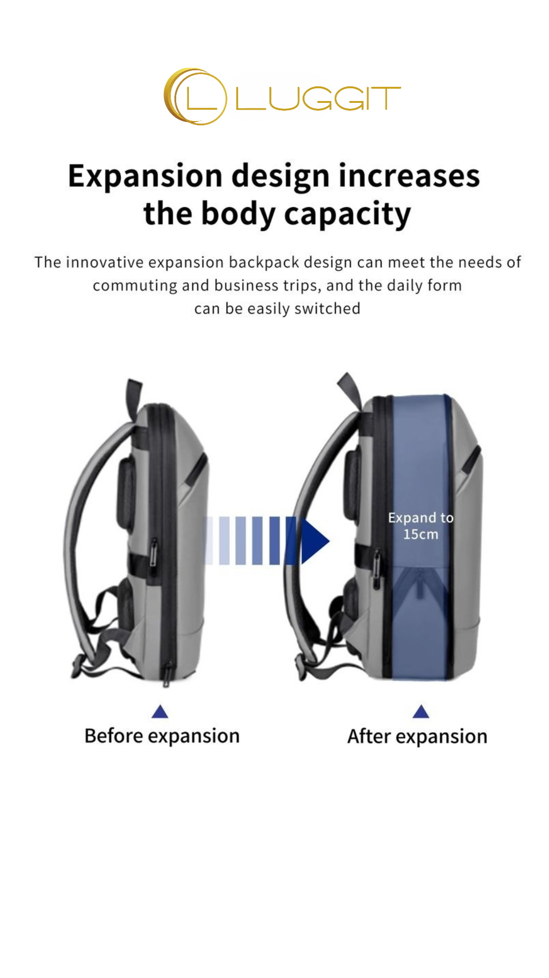 LUGGIT-BioShield Lifestyle-2421 Biometric Laptop Backpack