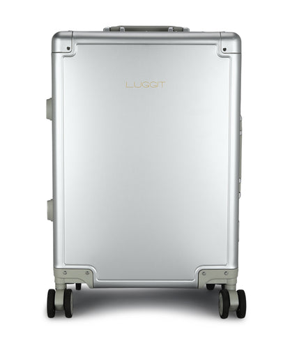 LUGGIT - Earth Circle Full  Aluminium Trolley -Cabin Luggage-Silver