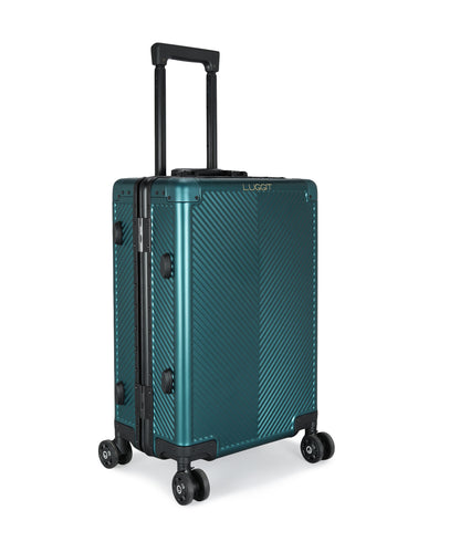 LUGGIT - Sovereign Circle Full Metal Aluminium Body & Frame - Cabin Luggage -Green