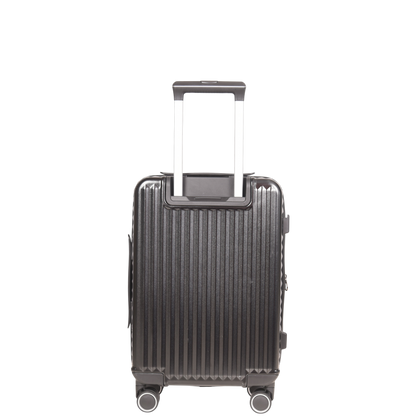 LUGGIT SFO 2.0 Premium Trolley Bag set of 3 ,SmartView Wide Opening Design,TSA Lock, Polycarbonate Hard Shell, Black