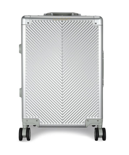 LUGGIT - Sovereign Circle Full Aluminium Trolley -Cabin Luggage-Silver