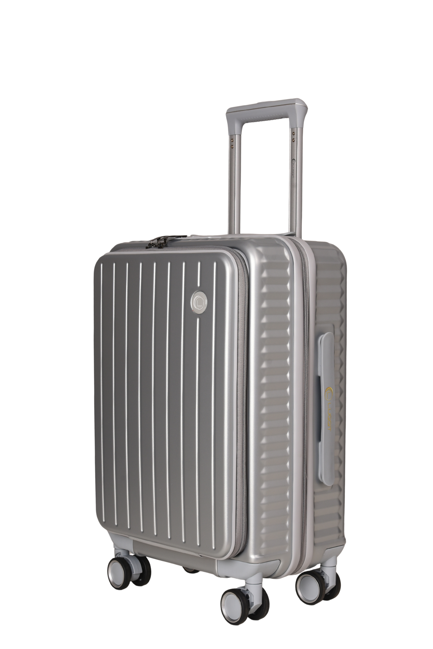 LUGGIT SFO 2.0 Premium Trolley Bag set of 3,SmartView Wide Opening Design,TSA Lock, Polycarbonate Hard Shell,Grey