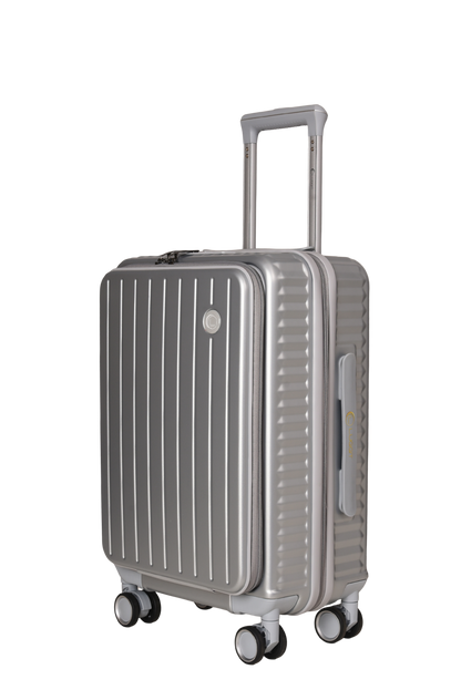 LUGGIT SFO 2.0 Premium Trolley Bag set of 3,SmartView Wide Opening Design,TSA Lock, Polycarbonate Hard Shell,Grey