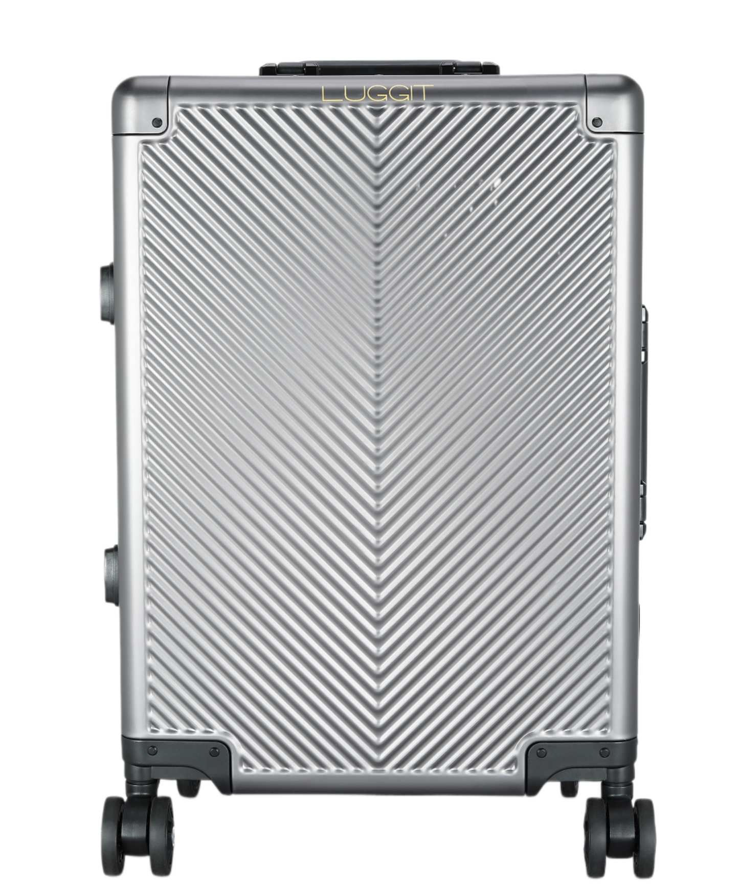 LUGGIT Sovereign Circle Full Aluminium Body Trolley Bag, Grey