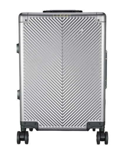 LUGGIT Sovereign Circle Full Aluminium Body Trolley Bag, Grey