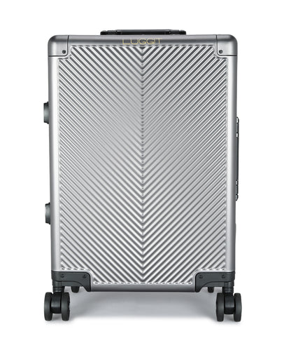 LUGGIT - Sovereign Circle Full Aluminium Trolley -Cabin Luggage-Grey