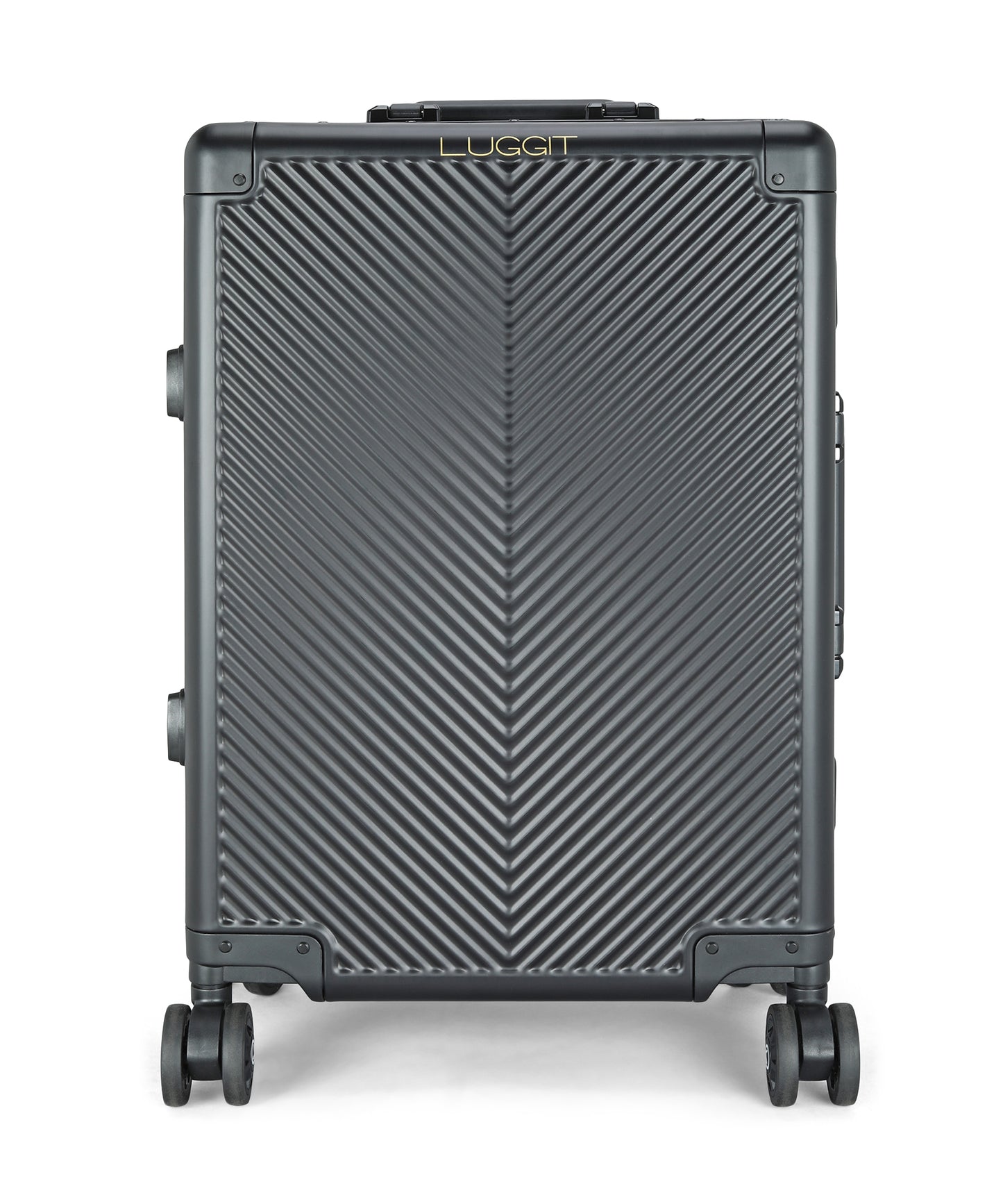 LUGGIT - Sovereign Circle Full  Aluminium Trolley -Cabin Luggage-Black