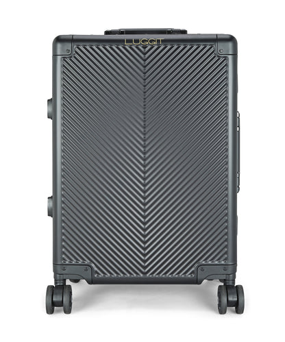 LUGGIT - Sovereign Circle Full  Aluminium Trolley -Cabin Luggage-Black