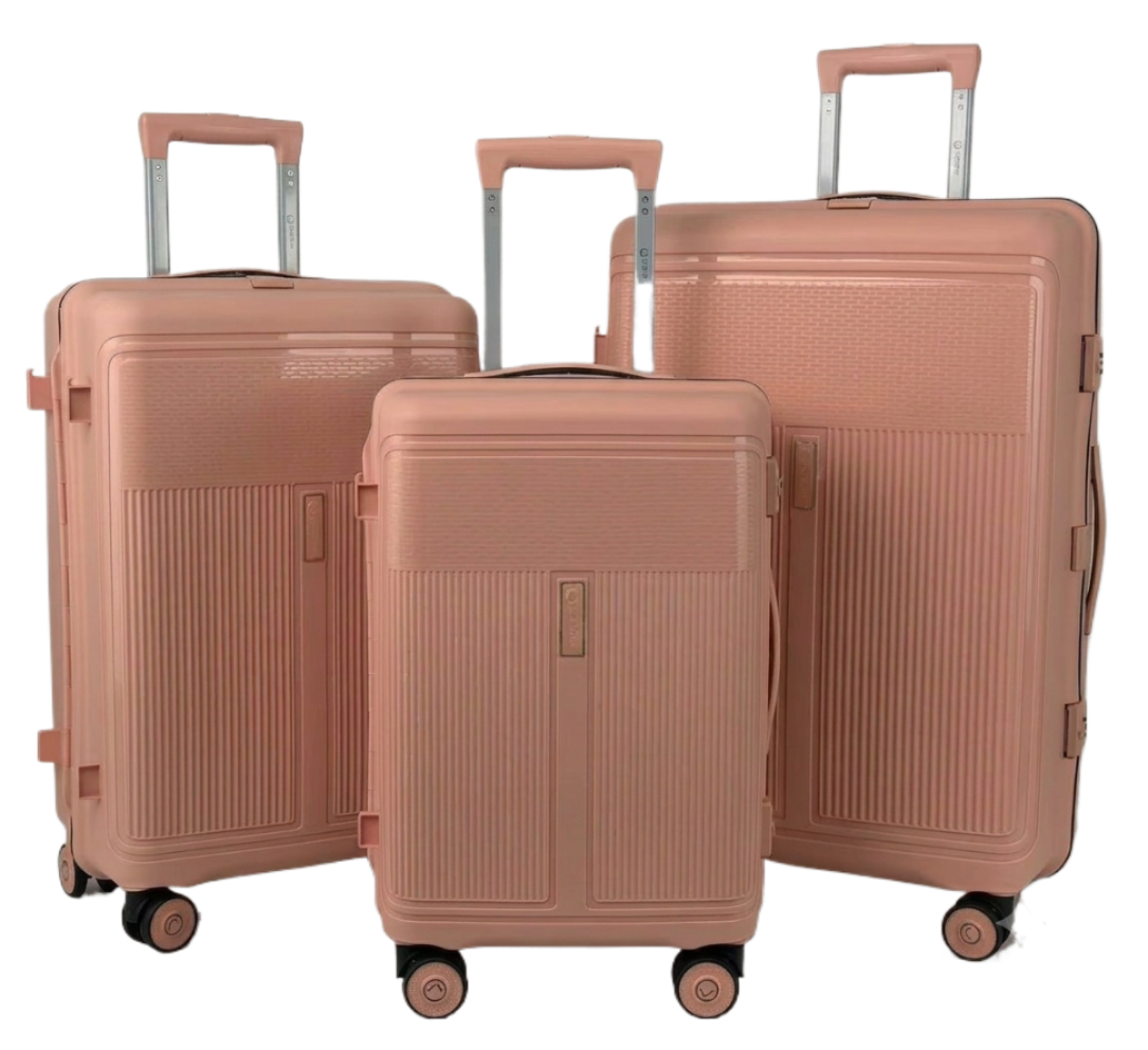 LUGGIT Osaka – 3-Piece Premium Trolley Luggage Set | Zipperless Design | TSA Lock  -Apricot
