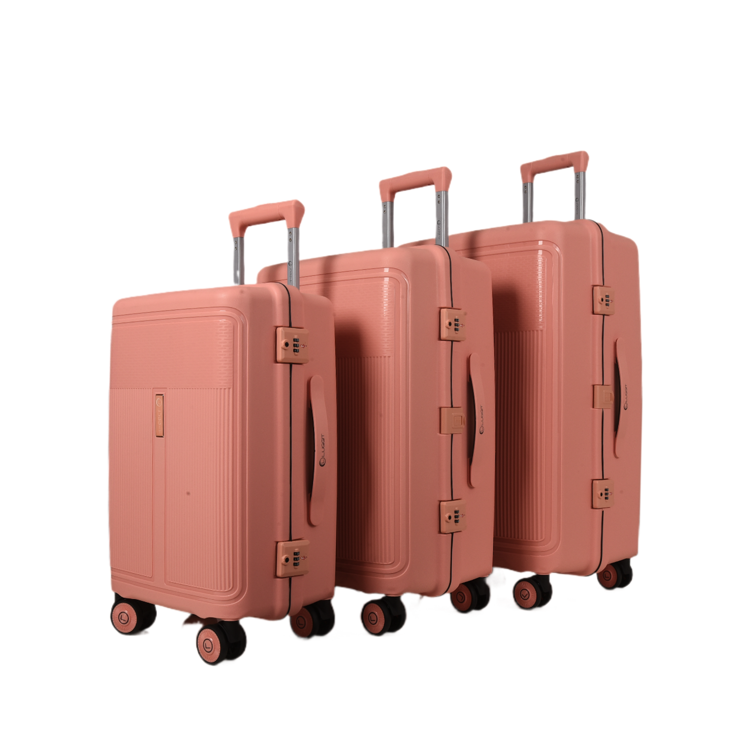 LUGGIT Osaka – 3-Piece Premium Trolley Luggage Set | Zipperless Design | TSA Lock  -Apricot