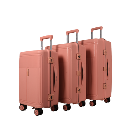 LUGGIT Osaka – 3-Piece Premium Trolley Luggage Set | Zipperless Design | TSA Lock  -Apricot