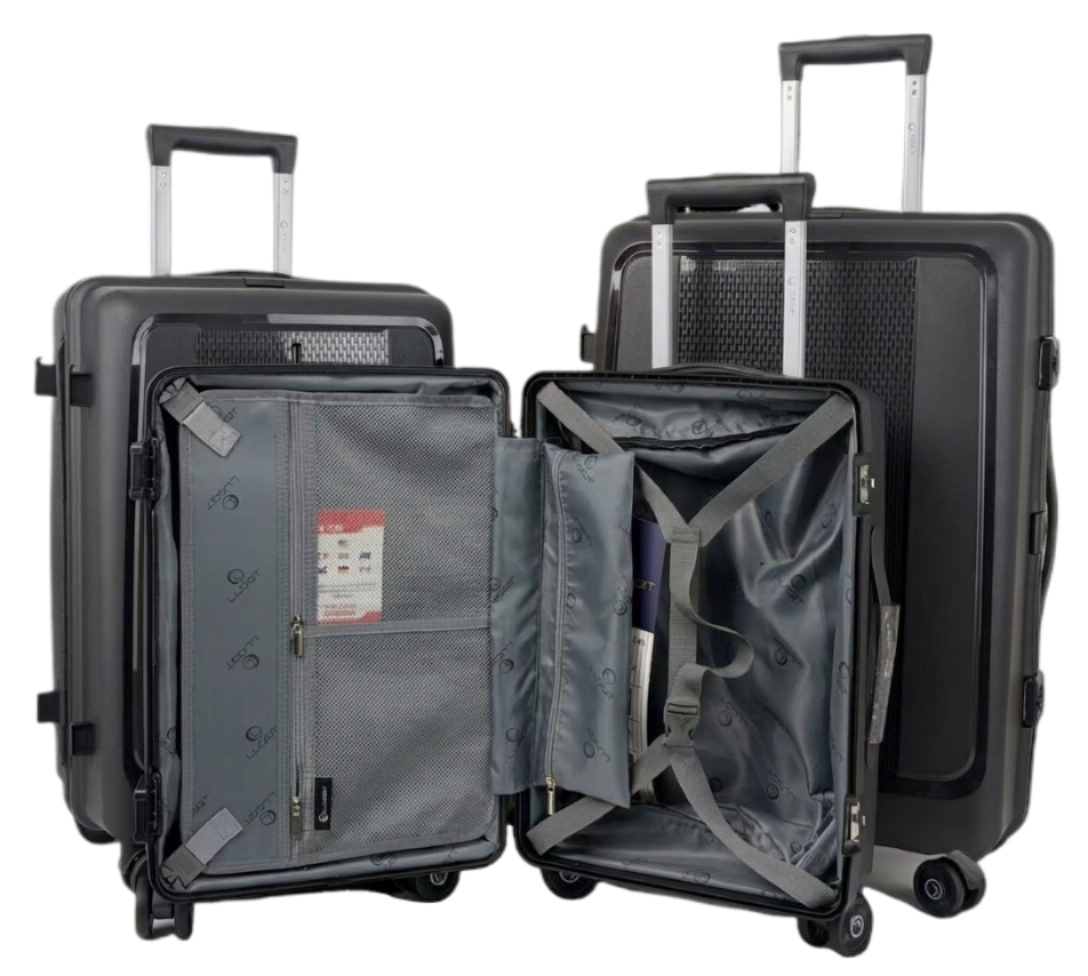 LUGGIT Tokyo Zipperless Premium Polypropylene Travel Trolley Bag ,TSA Lock ,Black